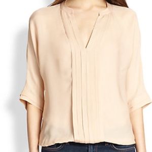 Joie Marru Pleated Silk Blouse